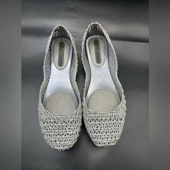 EUC- Melissa+Campana Silver Glitter Flats - Picture 2 of 8